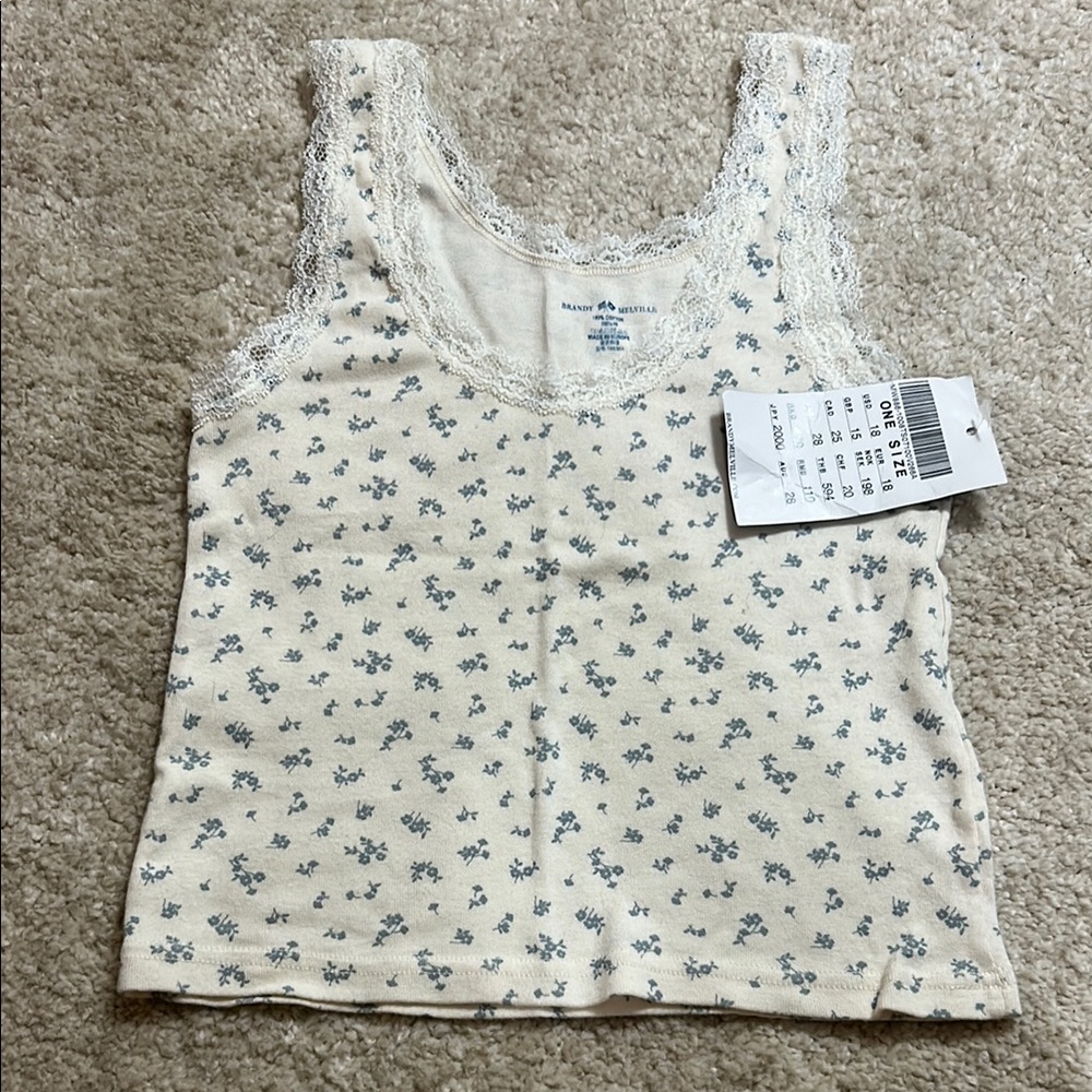 Brandy Melville Ronnie Floral Lace Tank